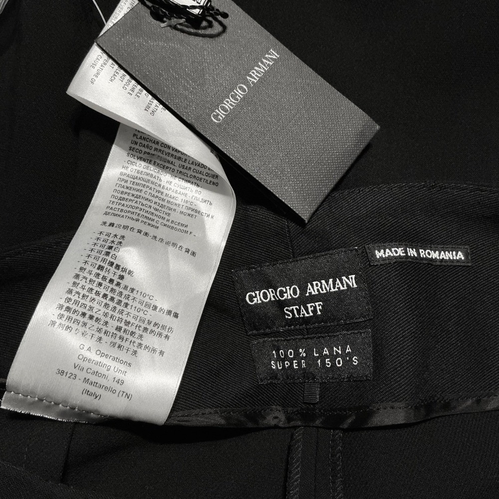 NEW Giorgio Armani Women's Black Super 150's Wool Pleated Pants IT 40 US 38/8 - Picture 9 of 12